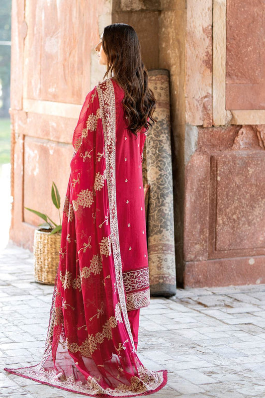 Premium Gold Swiss By Johra Vol-02 Embroidered Chiffon Unstitched 3Pcs - Jotey