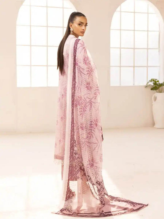 Printkari By Nur Embroidered Printed Lawn Unstitched 3pcs - Jotey