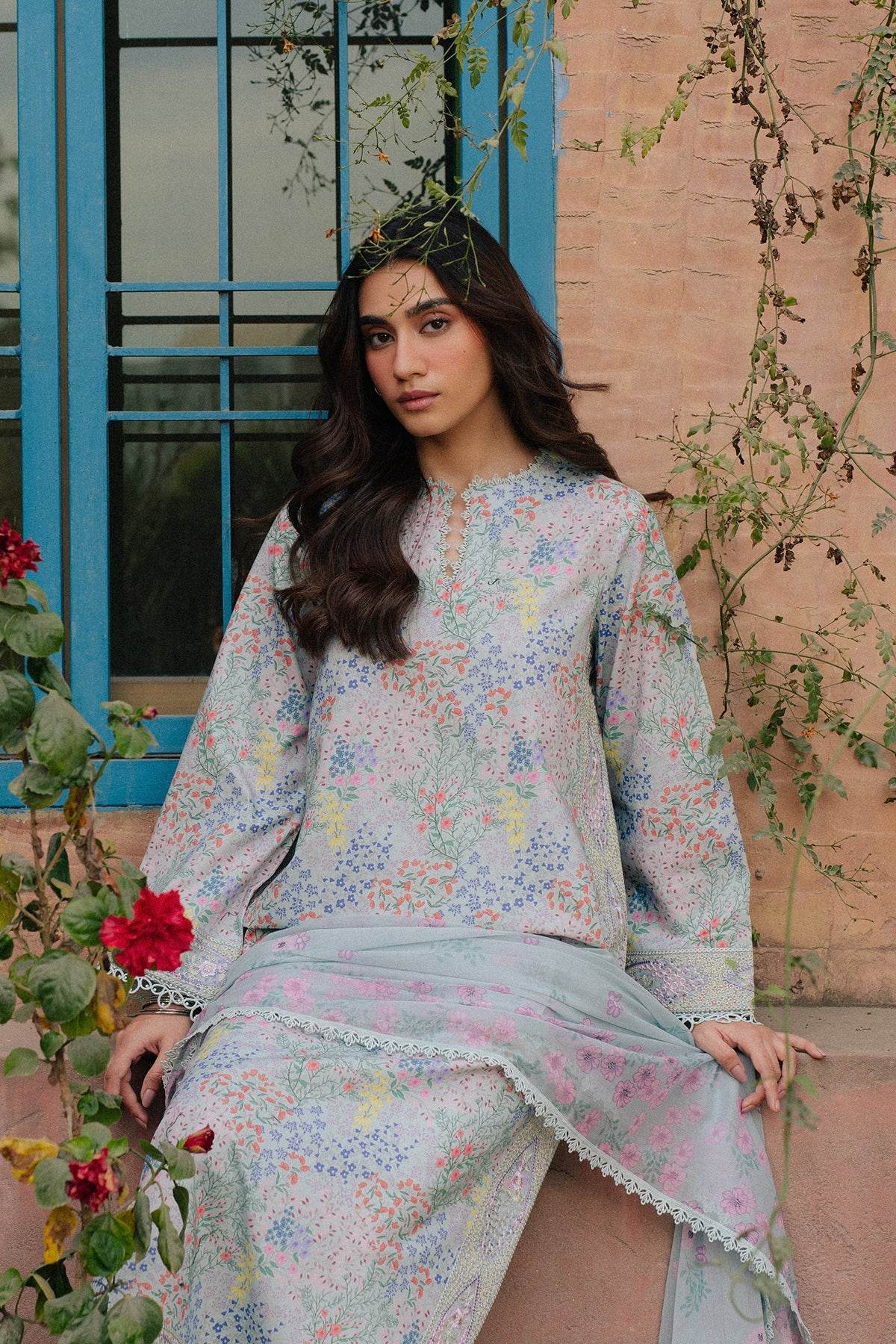 AYZEL Core Collection Embroidered Unstitched Lawn 3pcs - Jotey