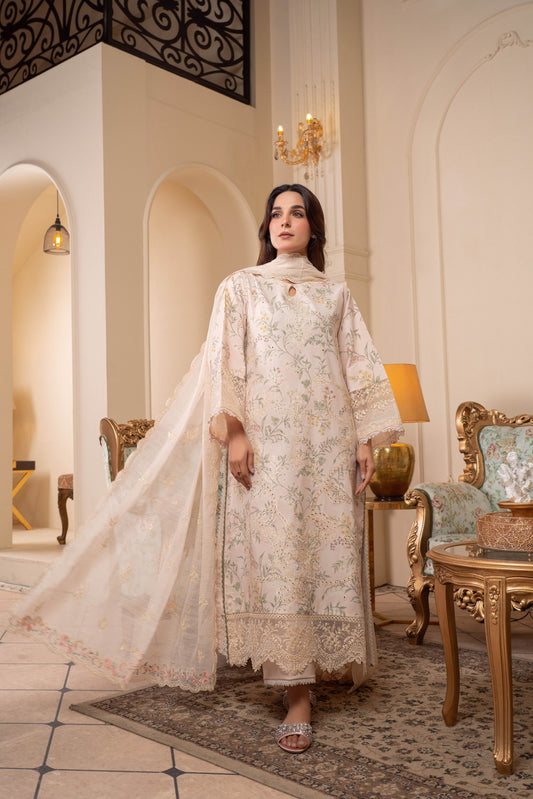 Atiya Irfan Preet Vol-02 Embroidered Unstitched Lawn 3pcs - Jotey