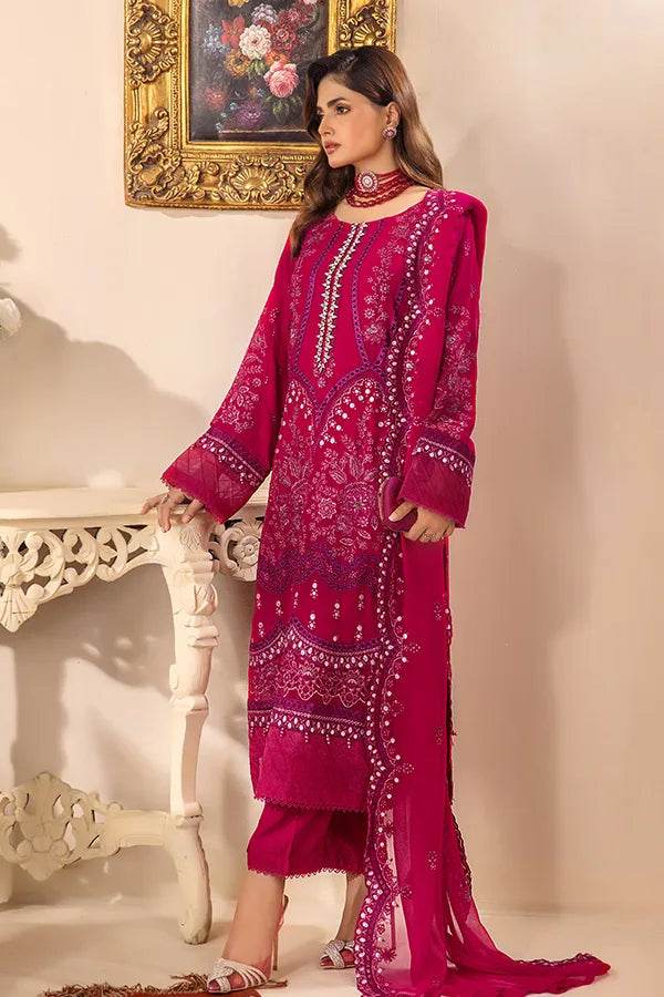 ZA Clothes Embroidered Chiffon Ready to wear 3pcs - Jotey