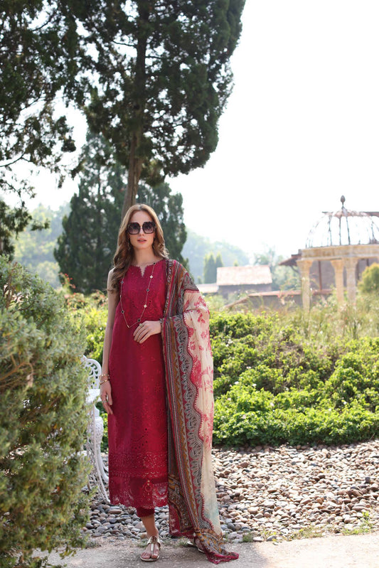 Noor By Saadia Asad Eid Luxe Printkari Embroidered Lawn Unstitched 3pcs - Jotey