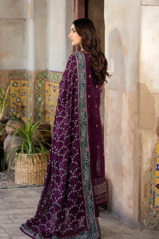 Premium Gold Swiss By Johra Vol-02 Embroidered Chiffon Unstitched 3Pcs - Jotey