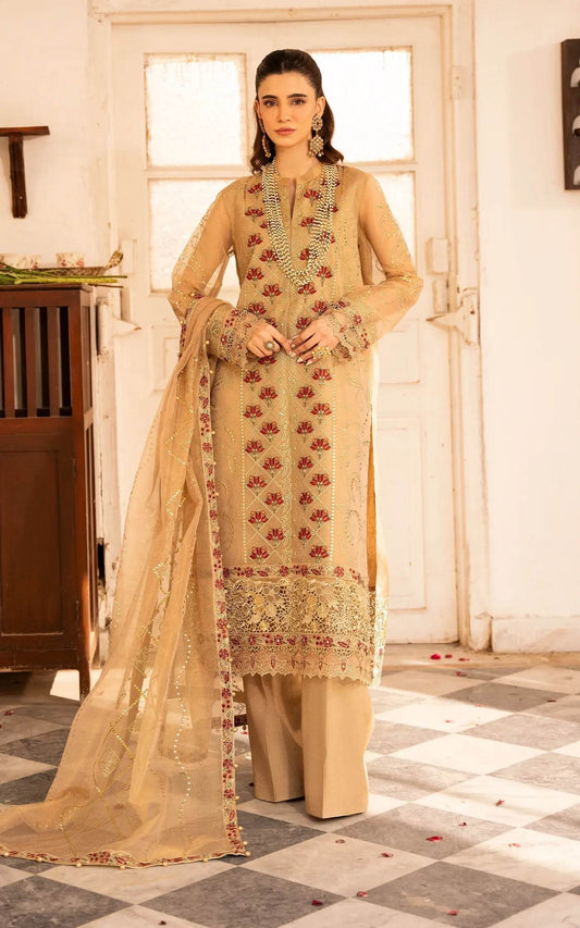 Eid Festive By Asifa And Nabeel Vol-01 Embroidered Zari Net Unstitched 3pcs - Jotey