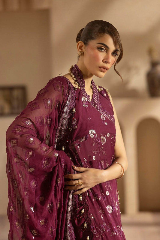 Gul Ahmed Embroidered Chiffon Unstitched 3pcs - Jotey