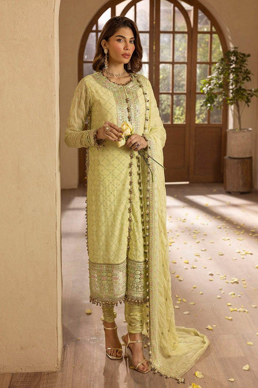 Gul Ahmed Embroidered Chiffon Unstitched 3pcs - Jotey