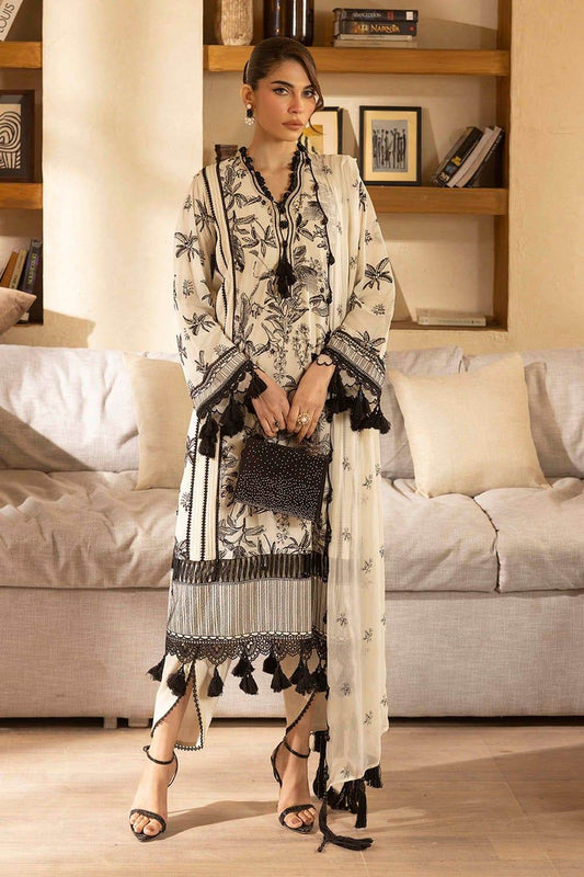 Gul Ahmed Embroidered Swiss Voil Unstitched 3pcs - Jotey