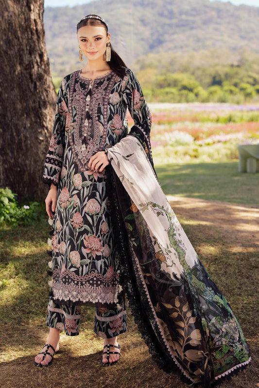 Jade Flora Embroidered Printed Lawn Unstitched 3pcs - Jotey