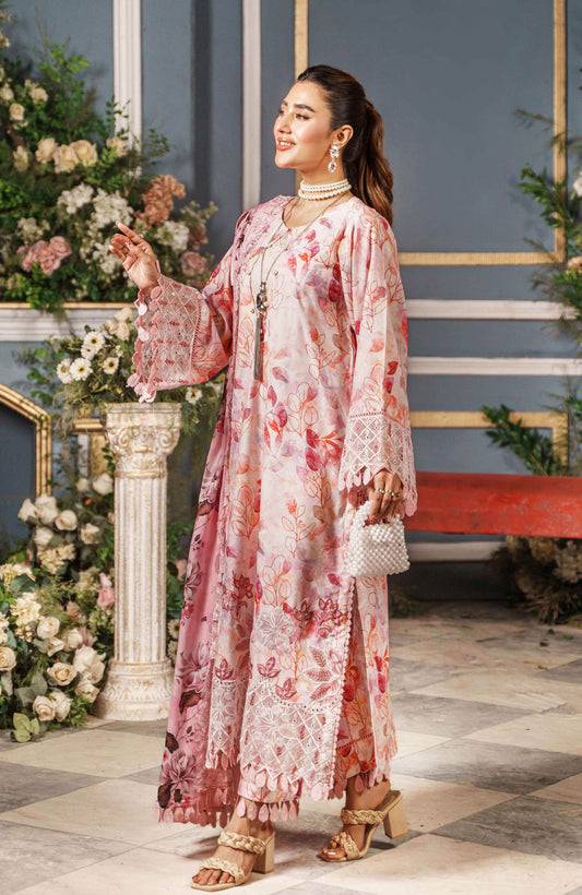 Printkari By Alzohaib Cutwork Embroidered Unstitched 3pcs - Jotey