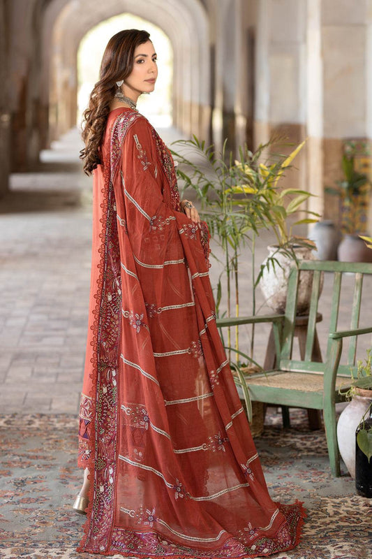 Premium Gold Swiss By Johra Vol-02 Embroidered Chiffon Unstitched 3Pcs - Jotey