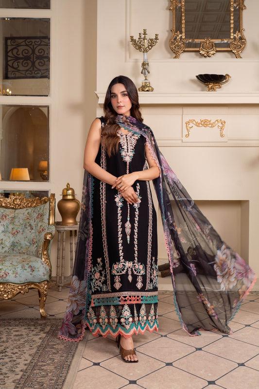 Atiya Irfan Preet Vol-02 Embroidered Unstitched Lawn 3pcs - Jotey