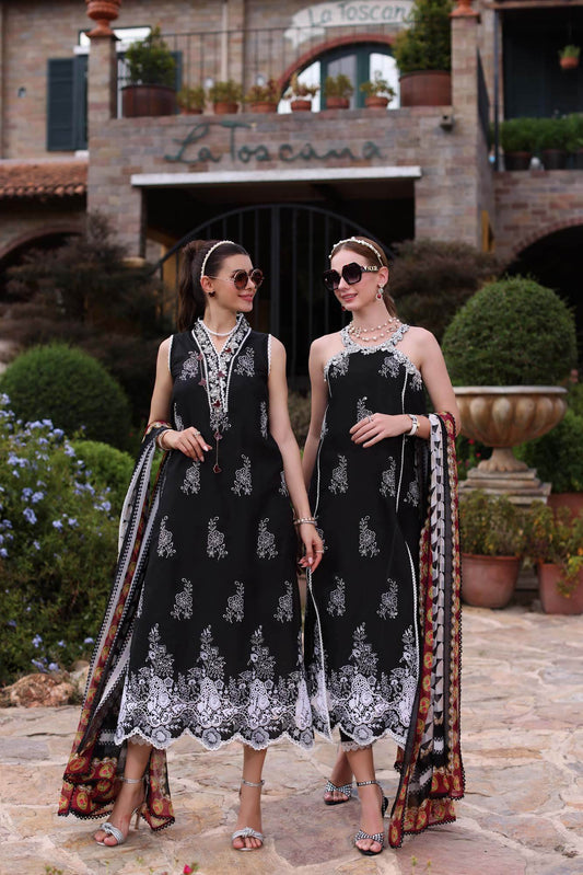 Noor By Saadia Asad Eid Luxe Printkari Embroidered Lawn Unstitched 3pcs - Jotey