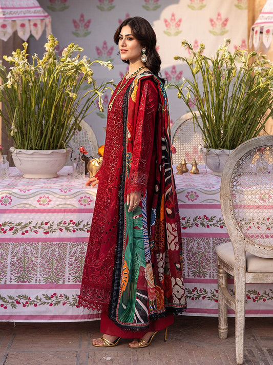 Husn Jahan By Mahnur Embroidered Luxury Lawn Unstitched 3pcs - Jotey