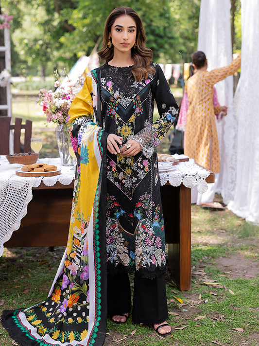 RAJBARI Printkari Sehiffli Exclusive Embroidered Unstitched 3pcs