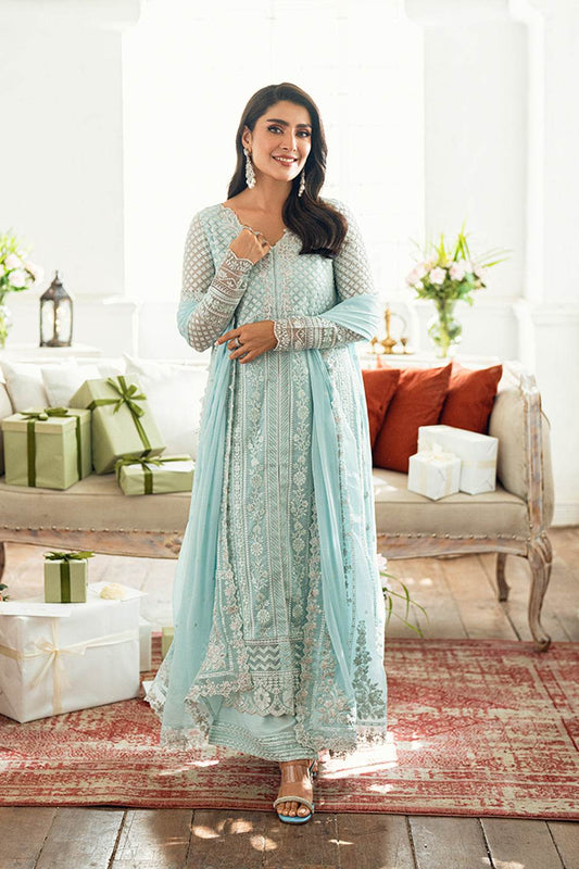 Azure Luxe'25 Embroidered Chiffon Unstitched 3pcs - Jotey