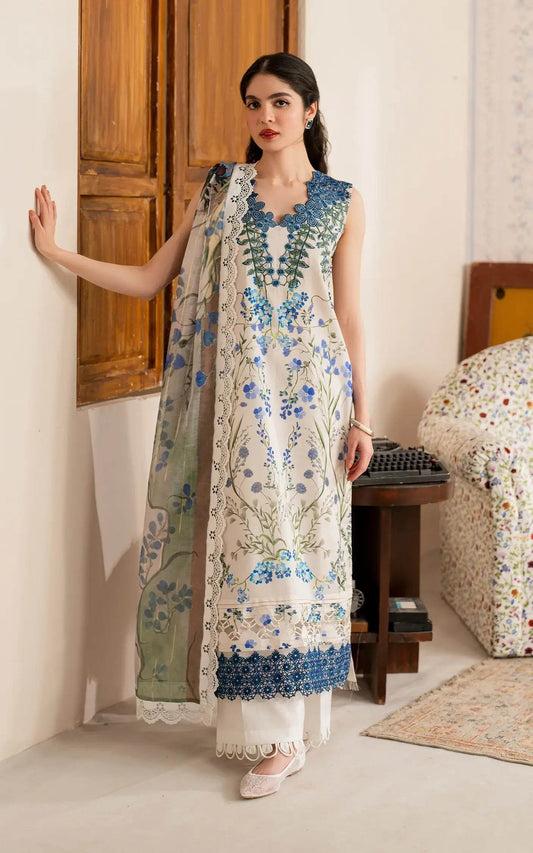 Meraki By Asifa And Nabeel Vol-01 Embroidered Lawn Unstitched 3pcs - Jotey