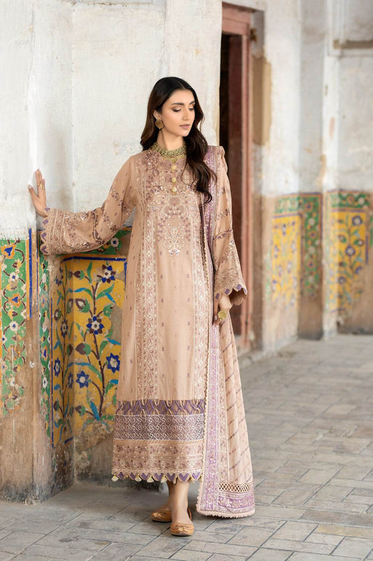 Premium Gold Swiss By Johra Vol-02 Embroidered Chiffon Unstitched 3Pcs - Jotey