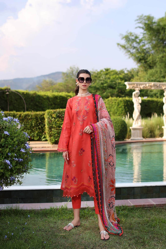 Noor By Saadia Asad Eid Luxe Printkari Embroidered Lawn Unstitched 3pcs - Jotey