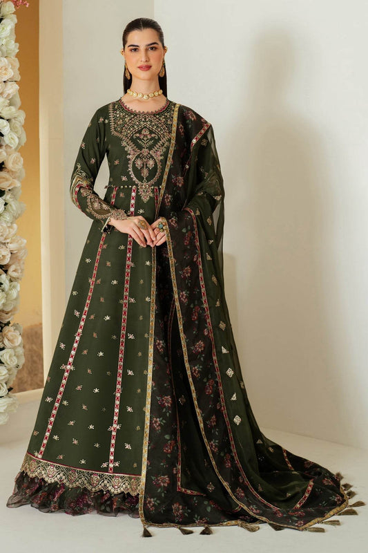 Luxe Raw Silk By Alizeh Embroidered Organza Unstitched 3pcs - Jotey