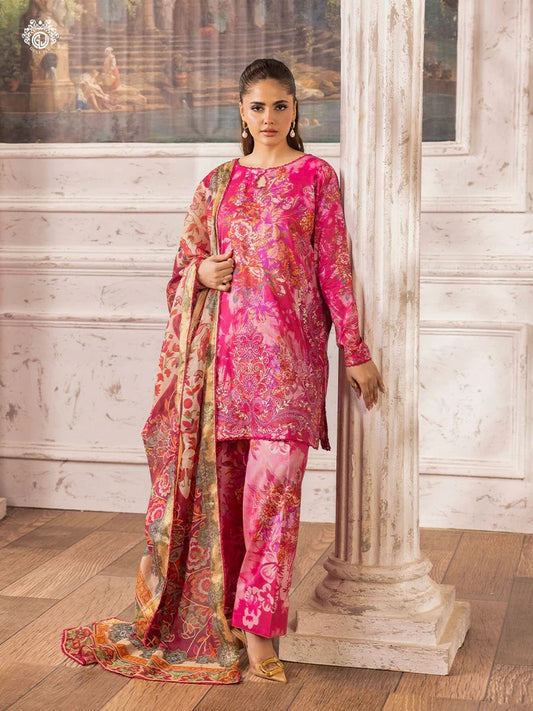 Ziva By Gull Jee Embroidered Digital Printed Lawn Edition'26 Unstitched 3 Piece