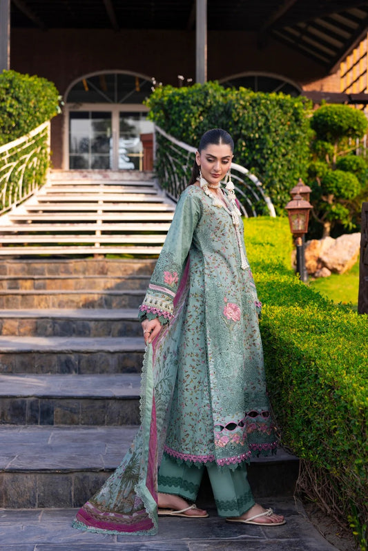 Eshaisha Digital Printed & Embroidered Lawn Unstitched 3Pcs