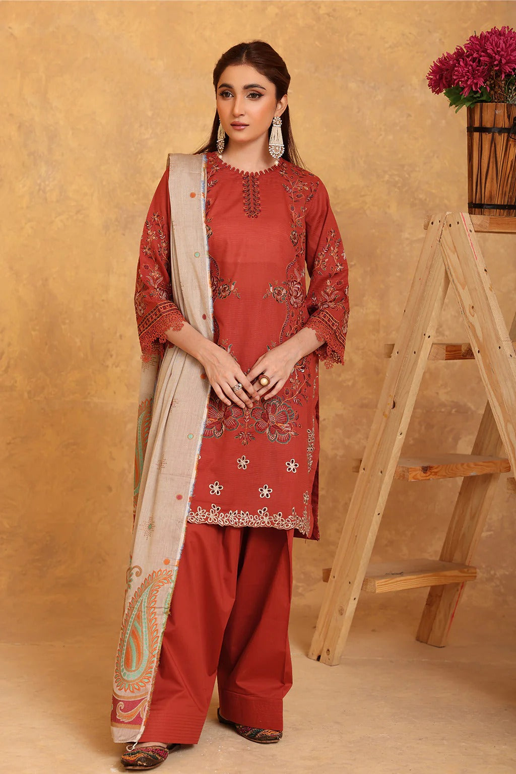 Amrish - Bana Doriya EMB Lawn - 3Pc - Vol-580- D-01