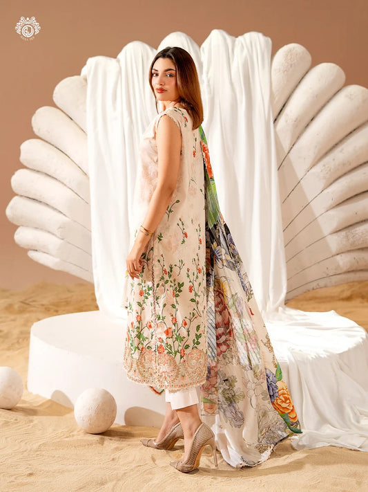 Gullbano By Gull Jee Embroidered Digital Printed Lawn Unstitched 3 Piece