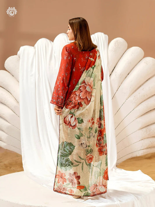 Gullbano By Gull Jee Embroidered Digital Printed Lawn Unstitched 3 Piece