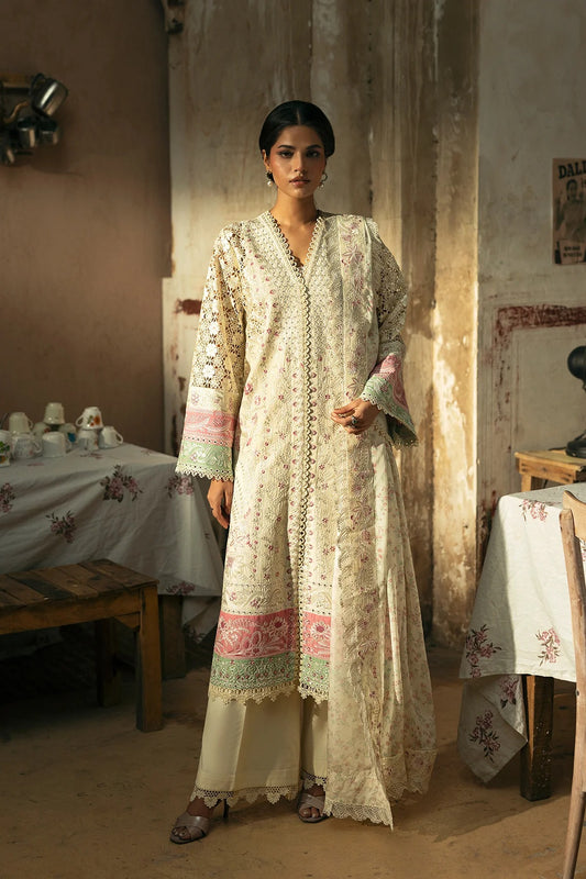 AFROZEH Mulaqaat Embroidered Printed Lawn Unstitched 3pcs