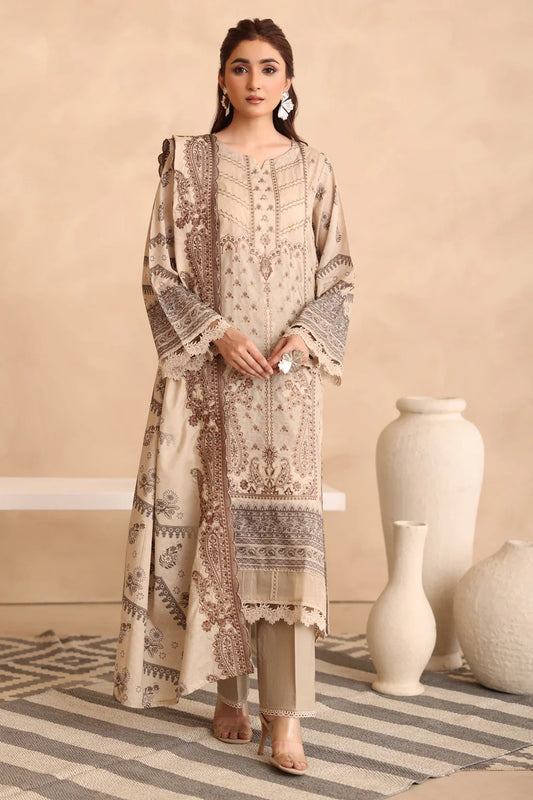 Johra Manara Embroidered Printed Lawn Unstitched 3Pcs
