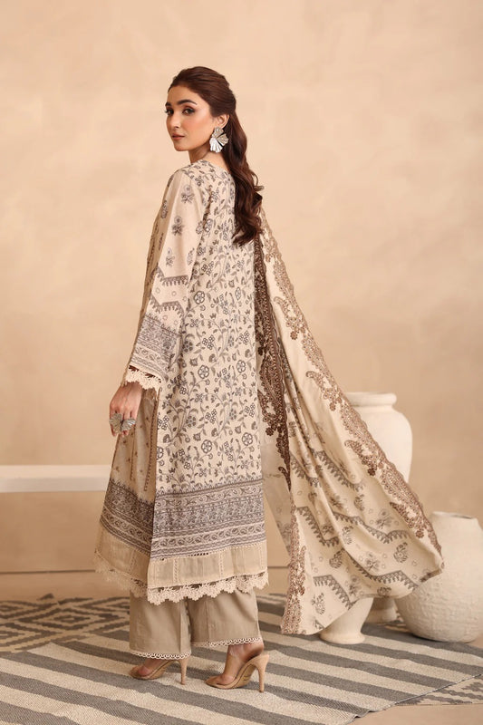 Johra Manara Embroidered Printed Lawn Unstitched 3Pcs