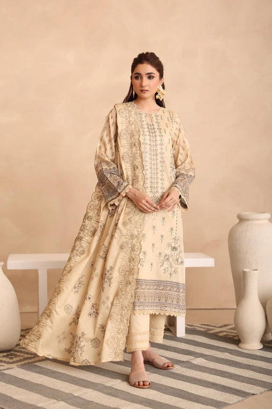 Johra Manara Embroidered Printed Lawn Unstitched 3Pcs