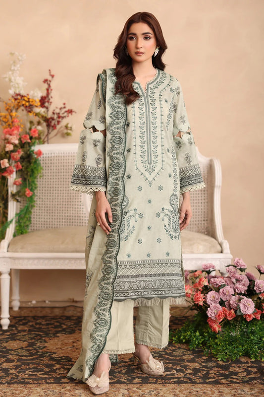 Johra Manara Embroidered Printed Lawn Unstitched 3Pcs