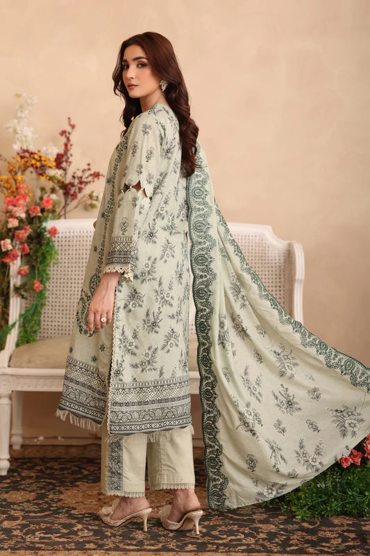 Johra Manara Embroidered Printed Lawn Unstitched 3Pcs