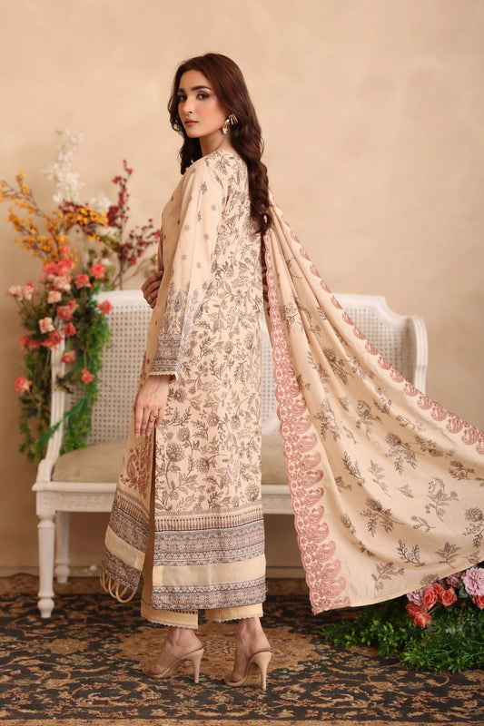 Johra Manara Embroidered Printed Lawn Unstitched 3Pcs