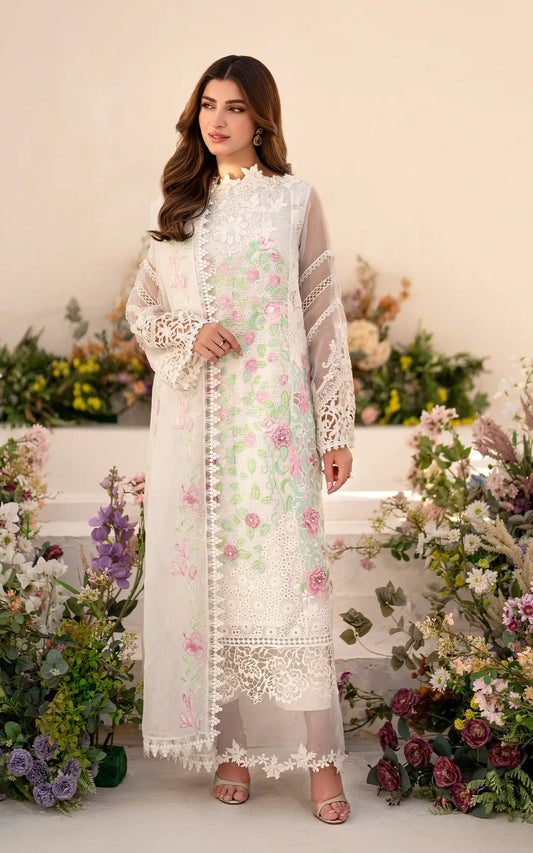 Azalia Embroidered Luxury Lawn & Organza Unstitched 4pcs