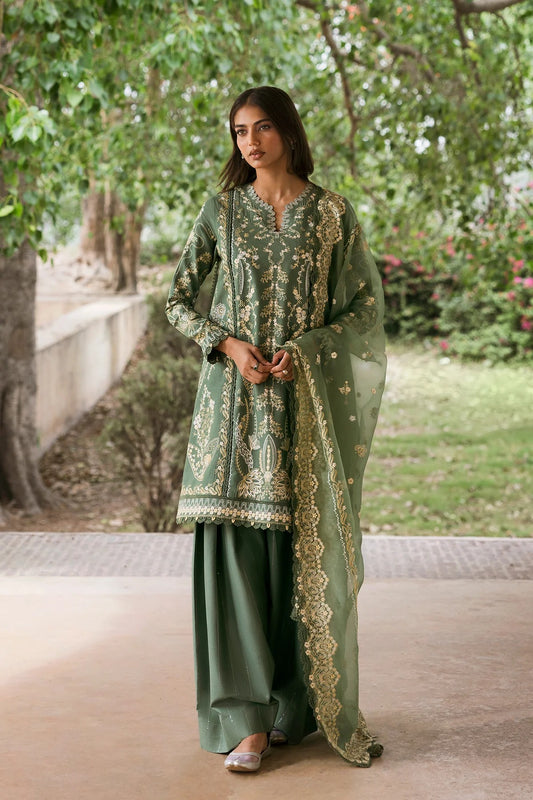 AFROZEH Mulaqaat Embroidered Printed Lawn Unstitched 3pcs