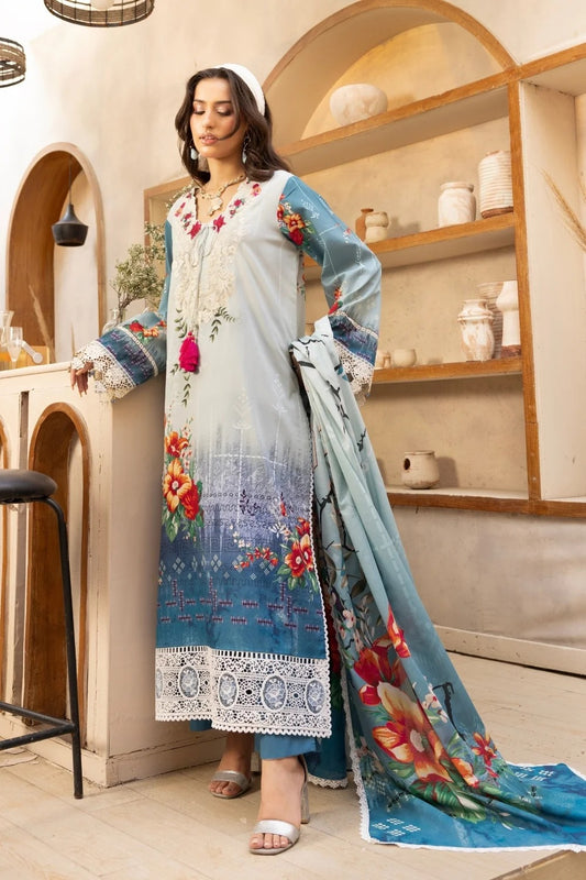 LA'RA DE FLOR'A By Gulmina Printed Embroidered Lawn Unstitched 3Pcs
