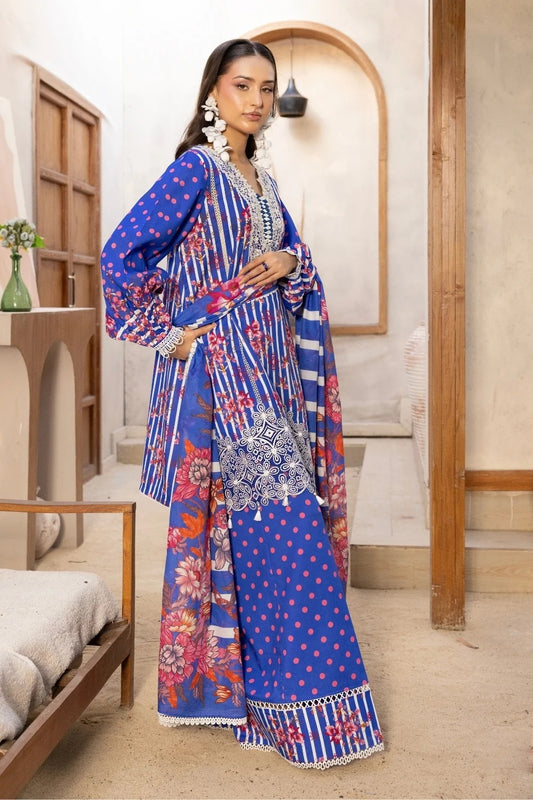 LA'RA DE FLOR'A By Gulmina Printed Embroidered Lawn Unstitched 3Pcs