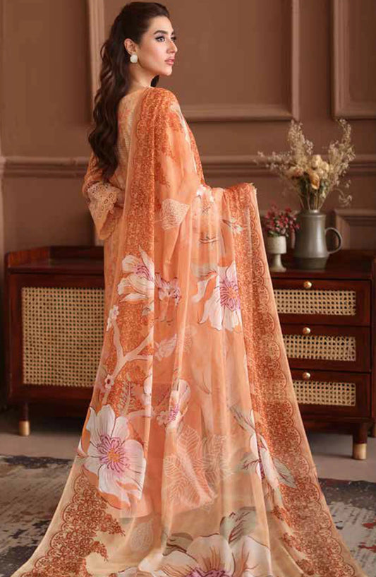 Naira By Johra Embroidered Chikankari + Printed Lawn Unstitched 3Pcs