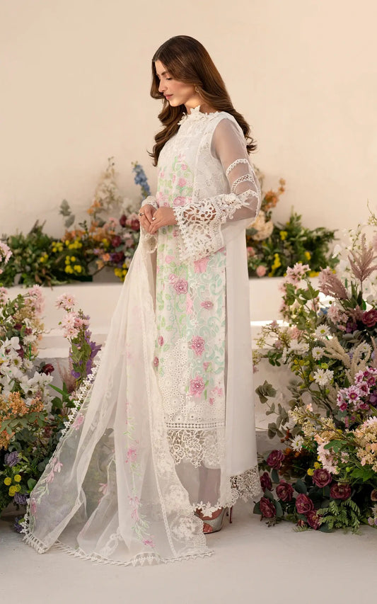 Azalia Embroidered Luxury Lawn & Organza Unstitched 4pcs