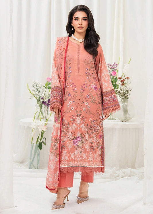 Meerak Breaking Bloom Digital Printed Lawn Unstitched 3Pcs