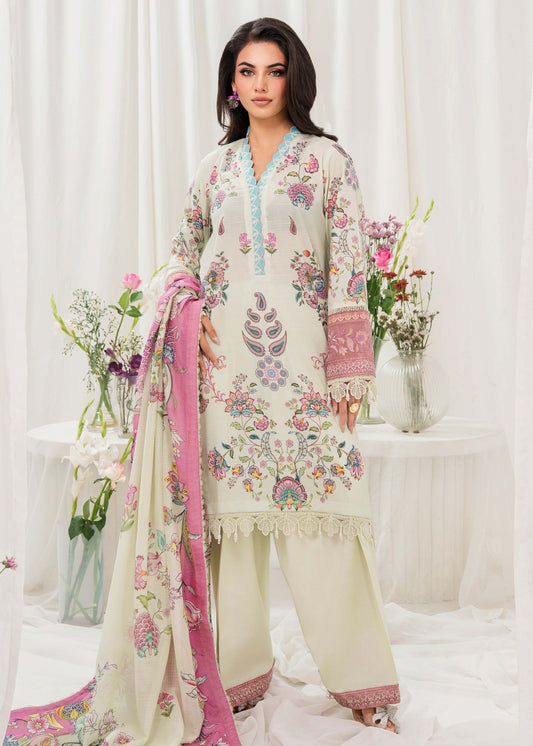 Meerak Breaking Bloom Digital Printed Lawn Unstitched 3Pcs