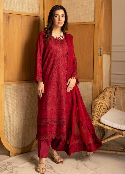 Pinks Swiss By Johra Embroidered Unstitched 3Pcs