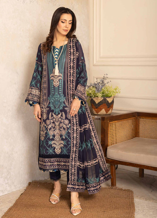 Pinks Swiss By Johra Embroidered Unstitched 3Pcs