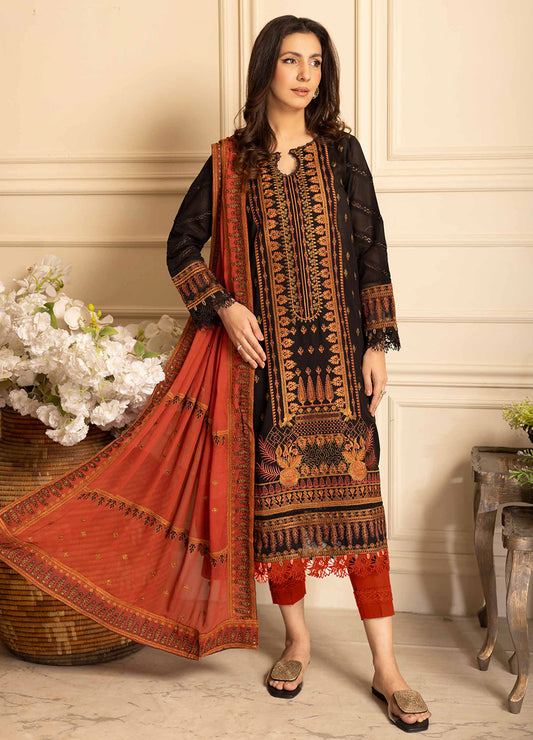 Pinks Swiss By Johra Embroidered Unstitched 3Pcs