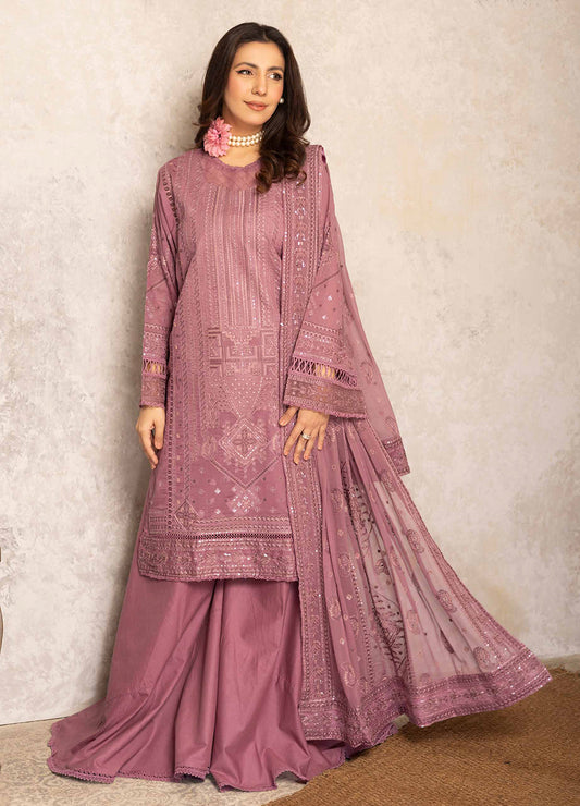 Pinks Swiss By Johra Embroidered Unstitched 3Pcs