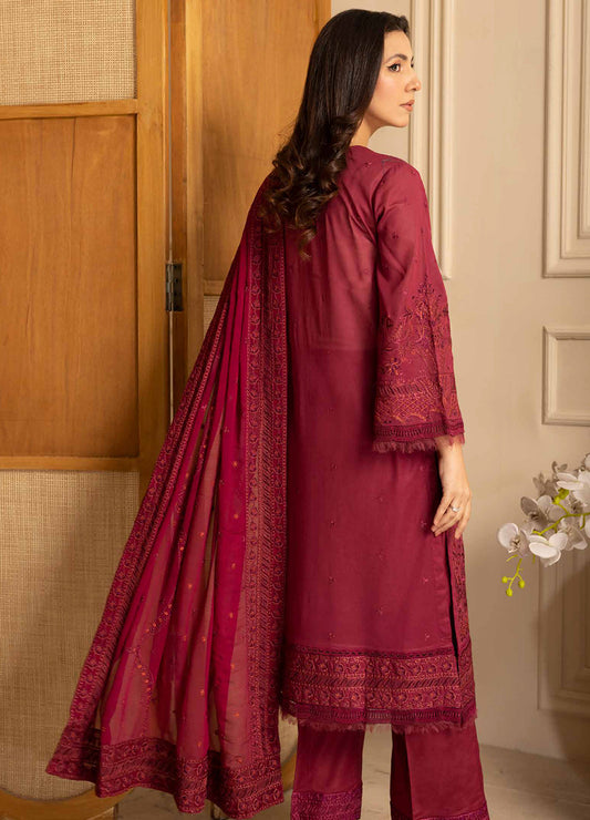 Pinks Swiss By Johra Embroidered Unstitched 3Pcs