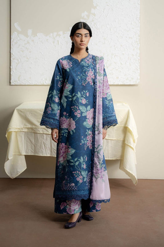 AYZEL The Bare Minimum Embroidered Unstitched Lawn 3pcs - Jotey