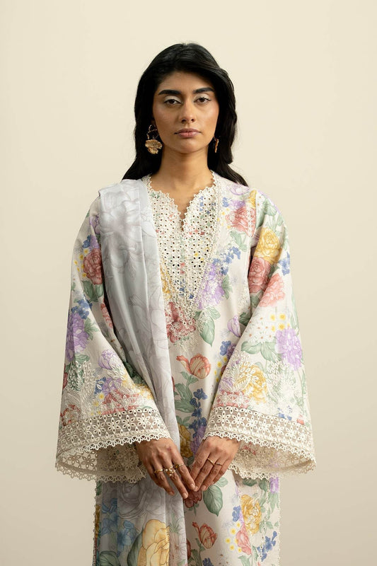 AYZEL The Bare Minimum Embroidered Unstitched Lawn 3pcs - Jotey